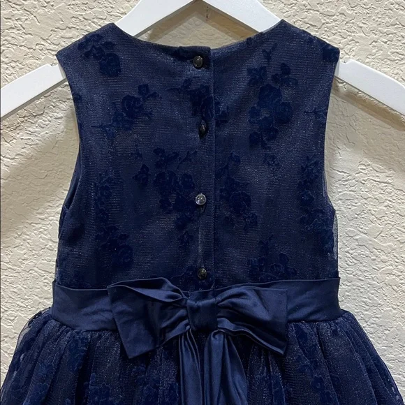 Vintage Janie and Jack Opulent Opera Floral Flocked Tulle Dress size 5 - Picture 5 of 11